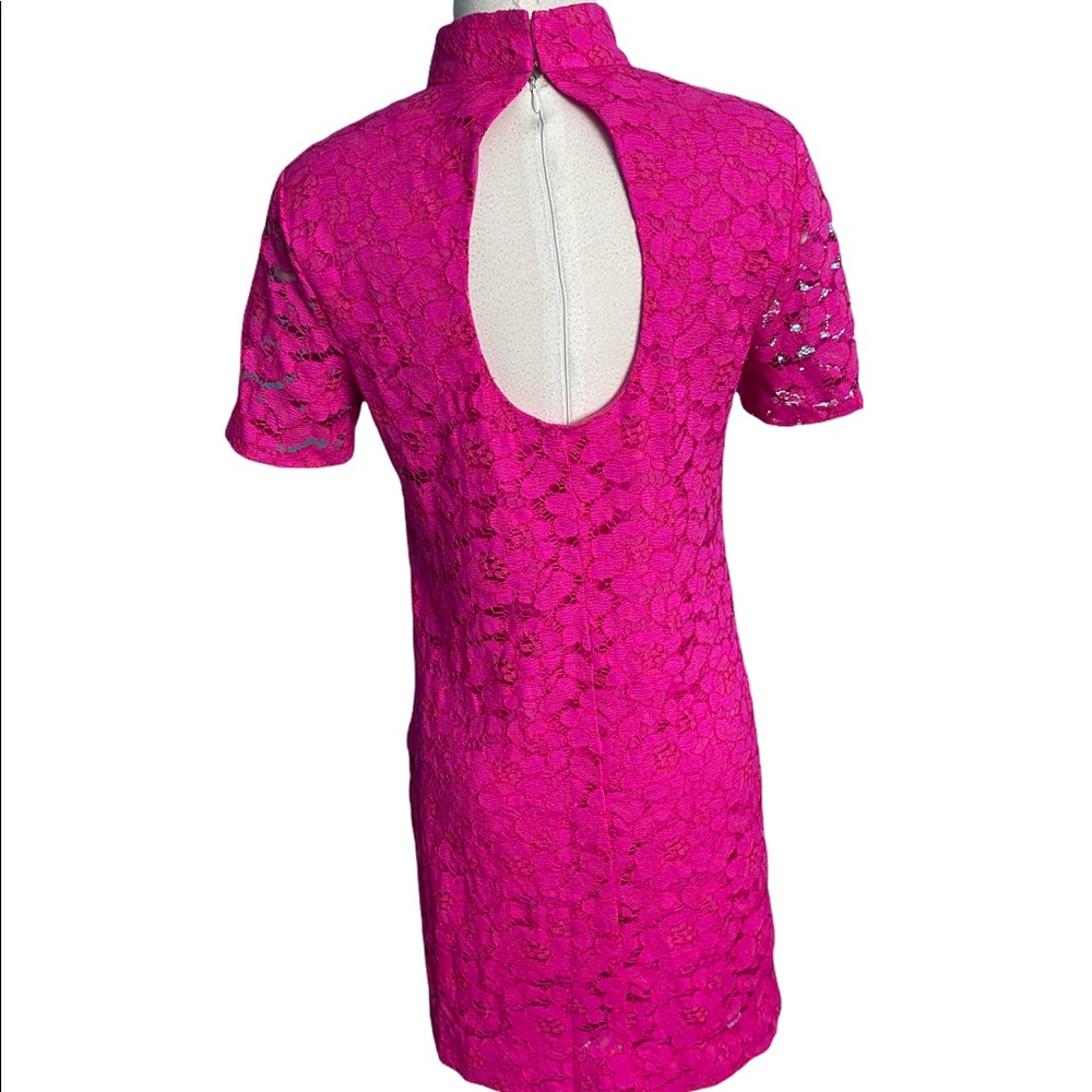 Trina Turk pink lace short dress sz-med - Picture 4 of 6
